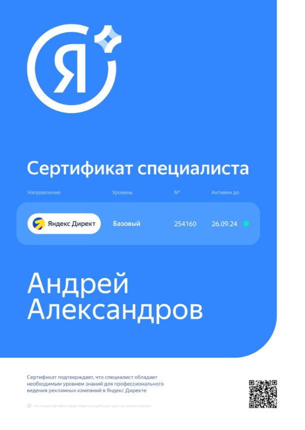 Андрей Александров — Яндекс.Директ
